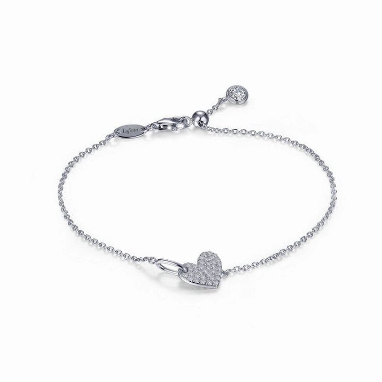 Gleam Accent Sophisticated Glam Shimmering Heart Bracelet