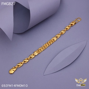 Layer Friendly Freemen  Gold Plated Attention Atta Bracelet for Men - FMGB27