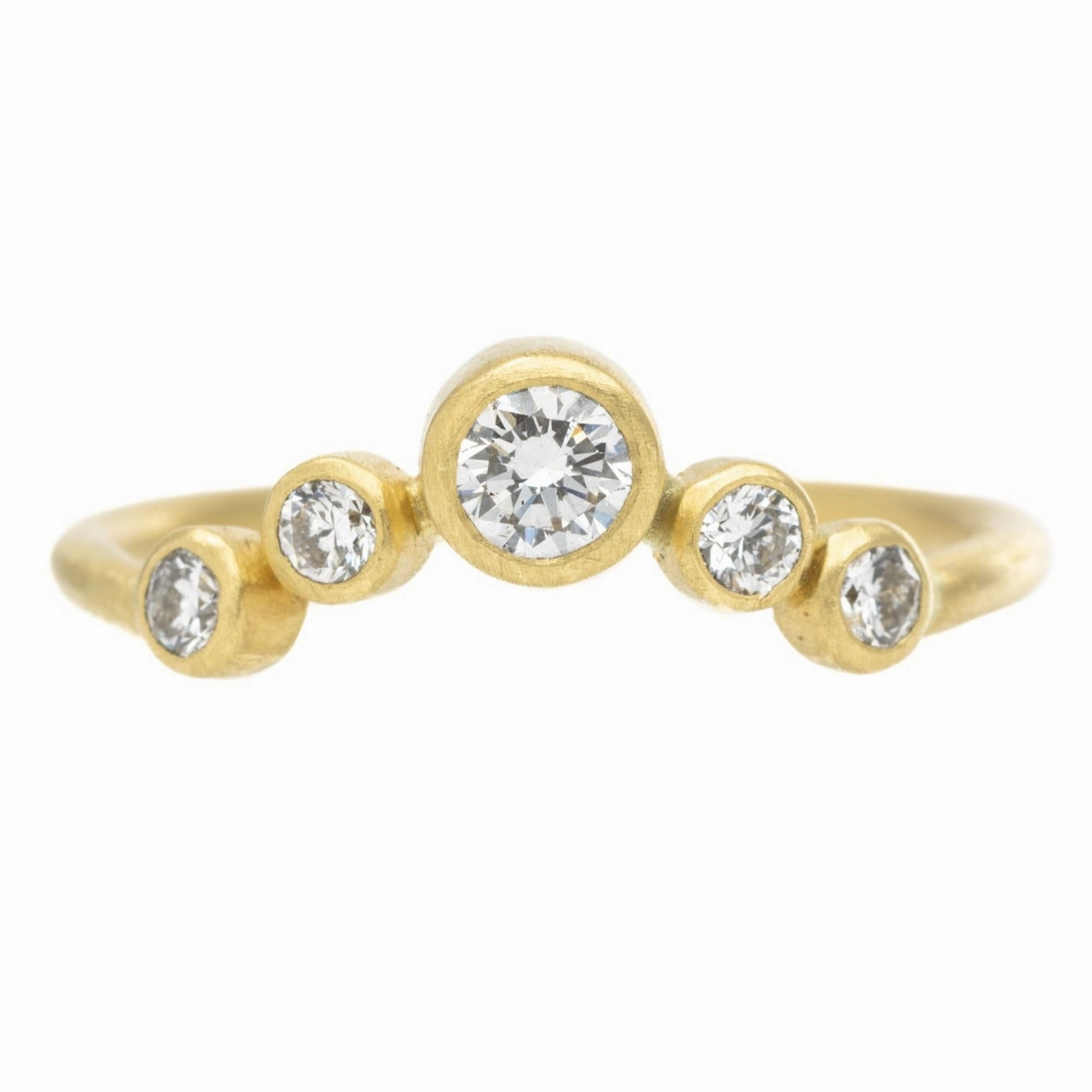 Queen Bee Shadow Band - 18ky Gold   VS Reclaimed Diamonds Value Work Soft Finish