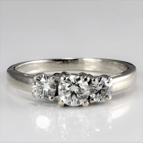 Three Stone Diamond Petite Ring | 0.54ctw | SZ 5 | Dazzling Craft Vibrant Shine