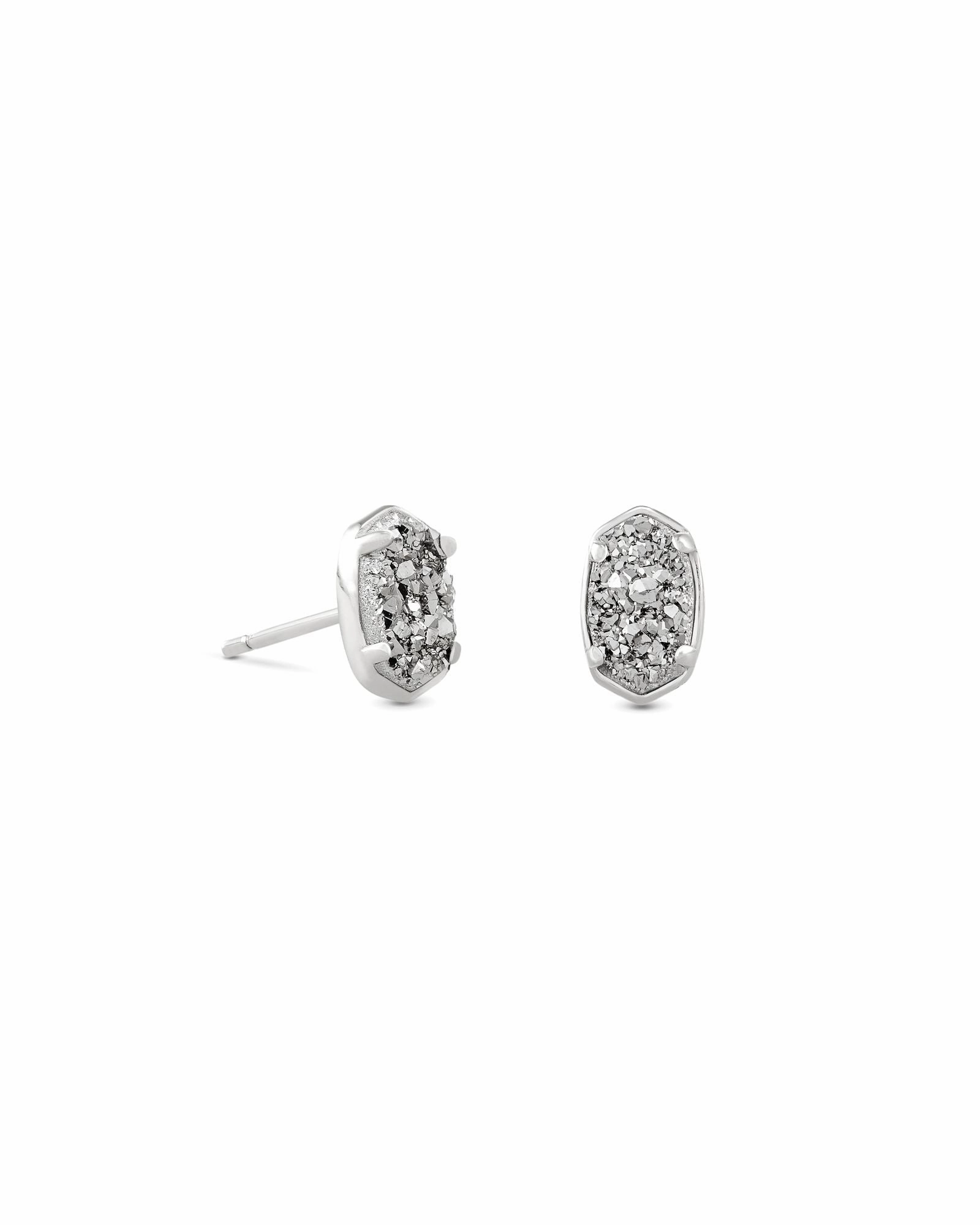 Kendra Scott Emilie Silver Stud Earrings in Platinum Drusy Exclusive Treasures