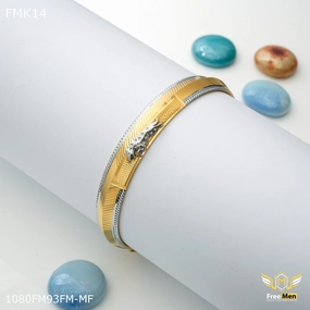 Custom pieces Neutral Tone Freemen Runig Jaguar with Rhodium golden Kada  - FMK14