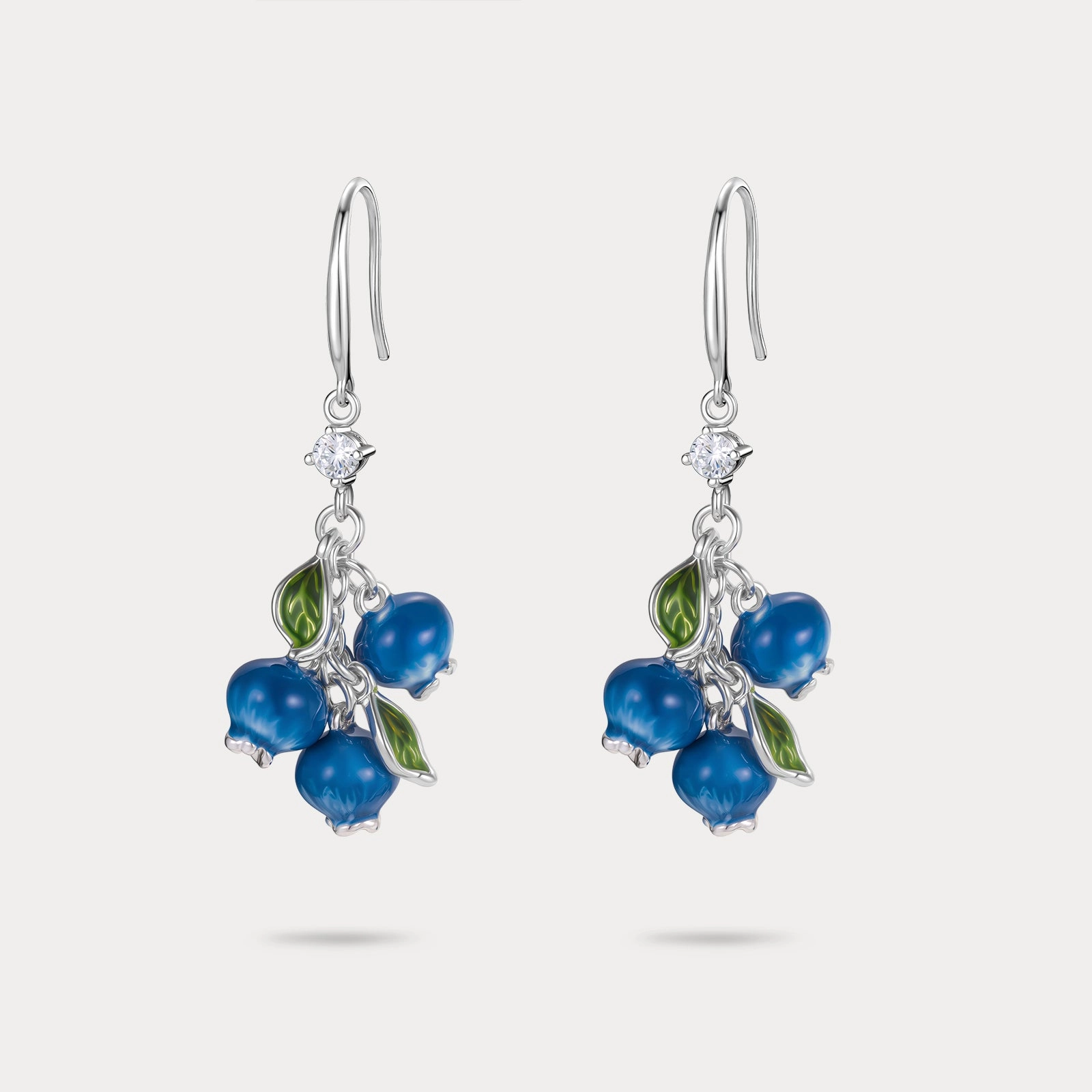Silver Blueberry Earrings Exquisite finish Glittering Detail