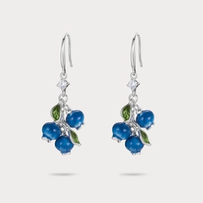 Silver Blueberry Earrings Exquisite finish Glittering Detail