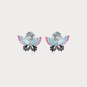 Simple Choice Shiny Must-Have Silver Butterfly Crystal Earrings