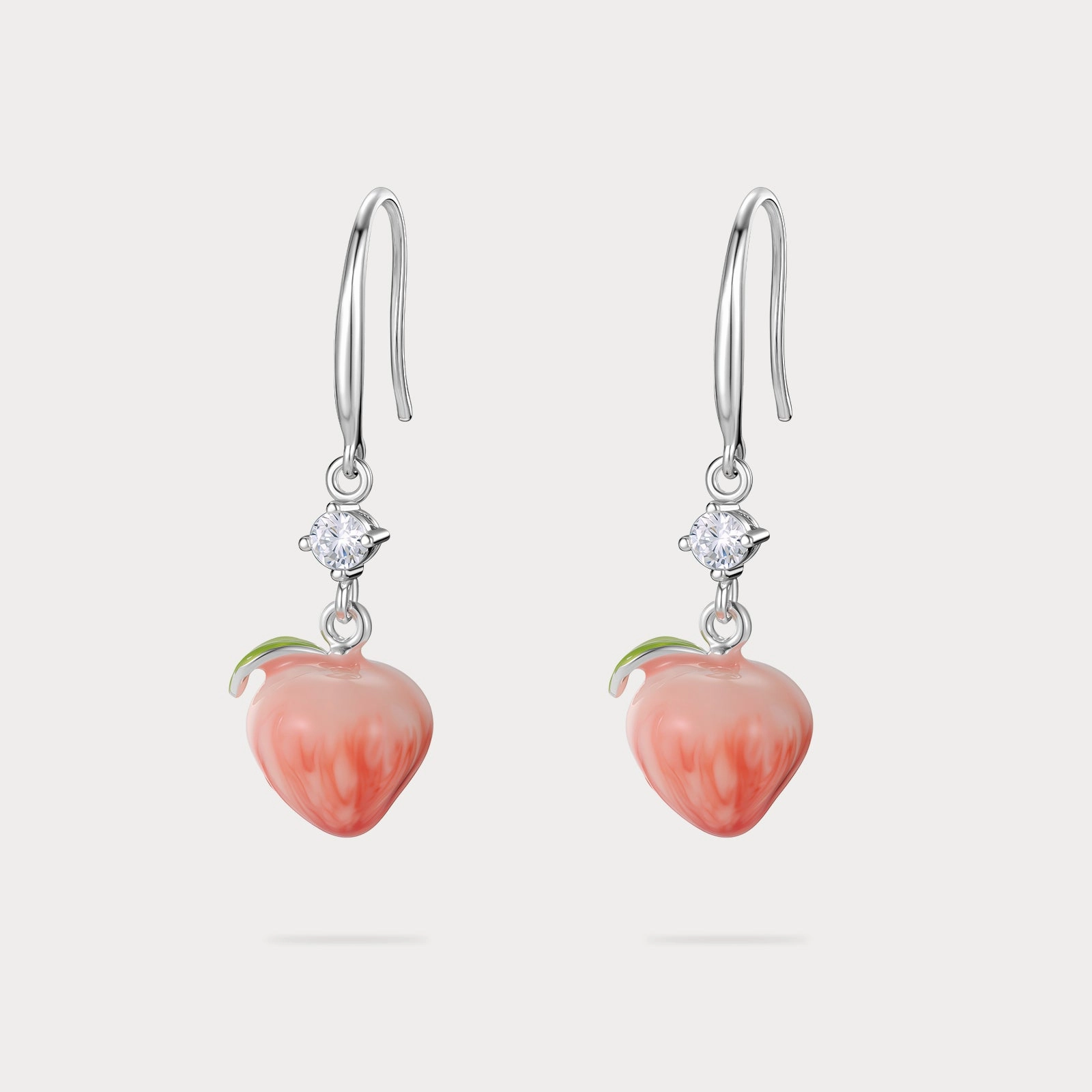 Cute Piece Colorful Item Silver Peach Earrings