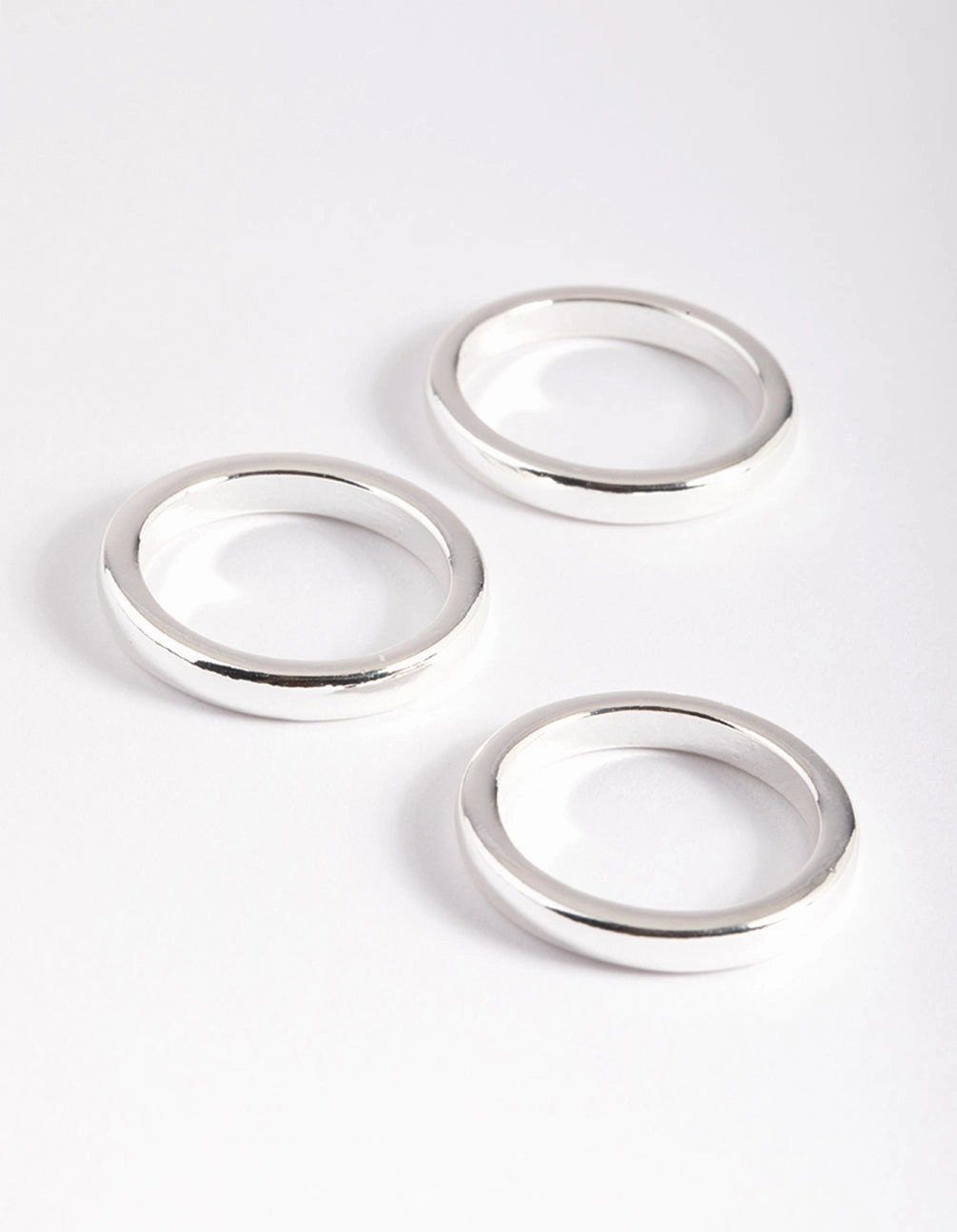 Soft Accent Silver Plated Triple 3mm Band Ring