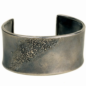 Fresh Touch Silver Slice Cuff - Oxidized Silver