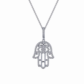 Evening Detail Hamsa Pendant Necklace