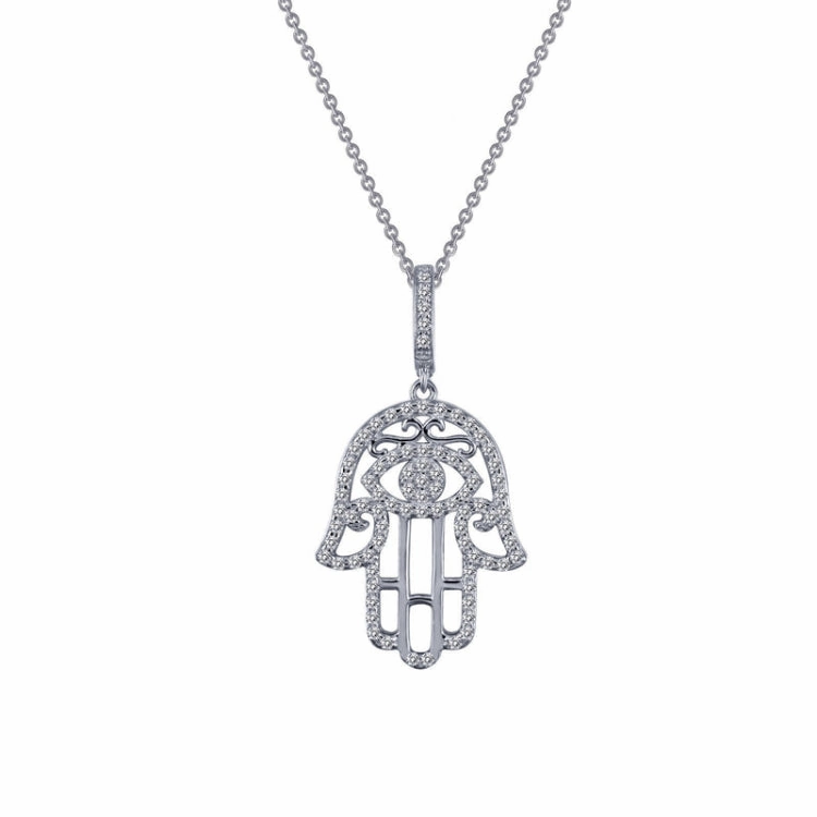 Evening Detail Hamsa Pendant Necklace