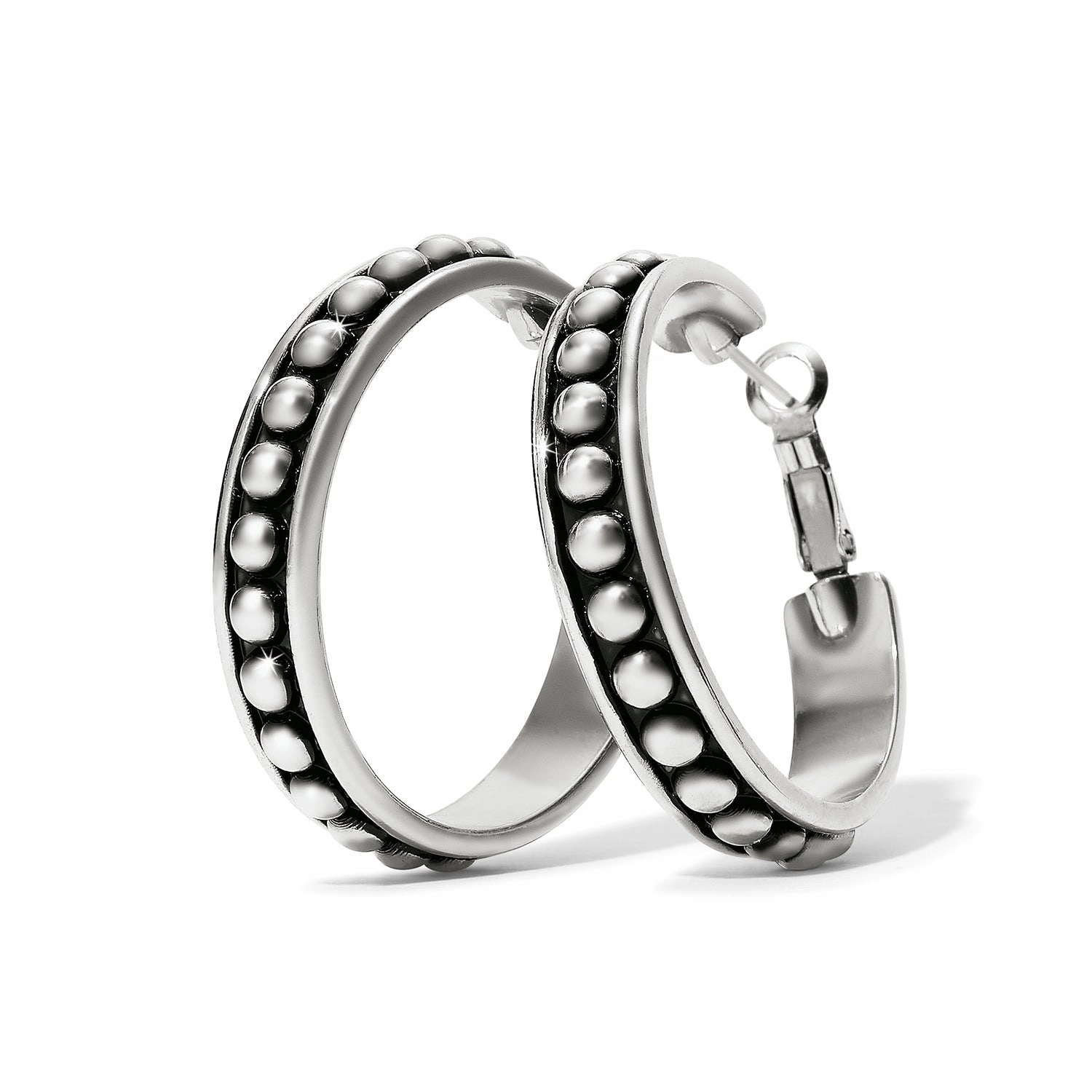 Daily Look Timeless Highlight Brighton Pretty Tough Stud Large Leverback Hoop Earrings