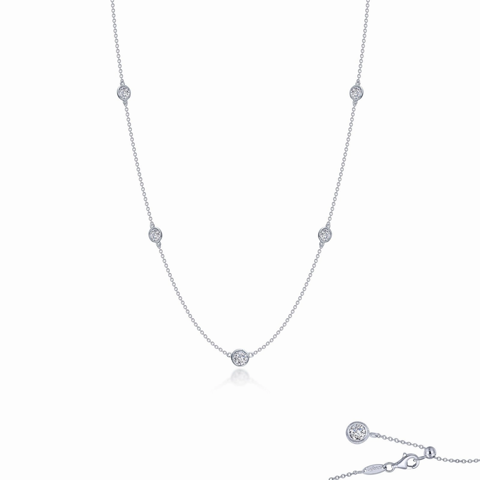 Lafonn Bezel Station Necklace, 20" Fine finishing
