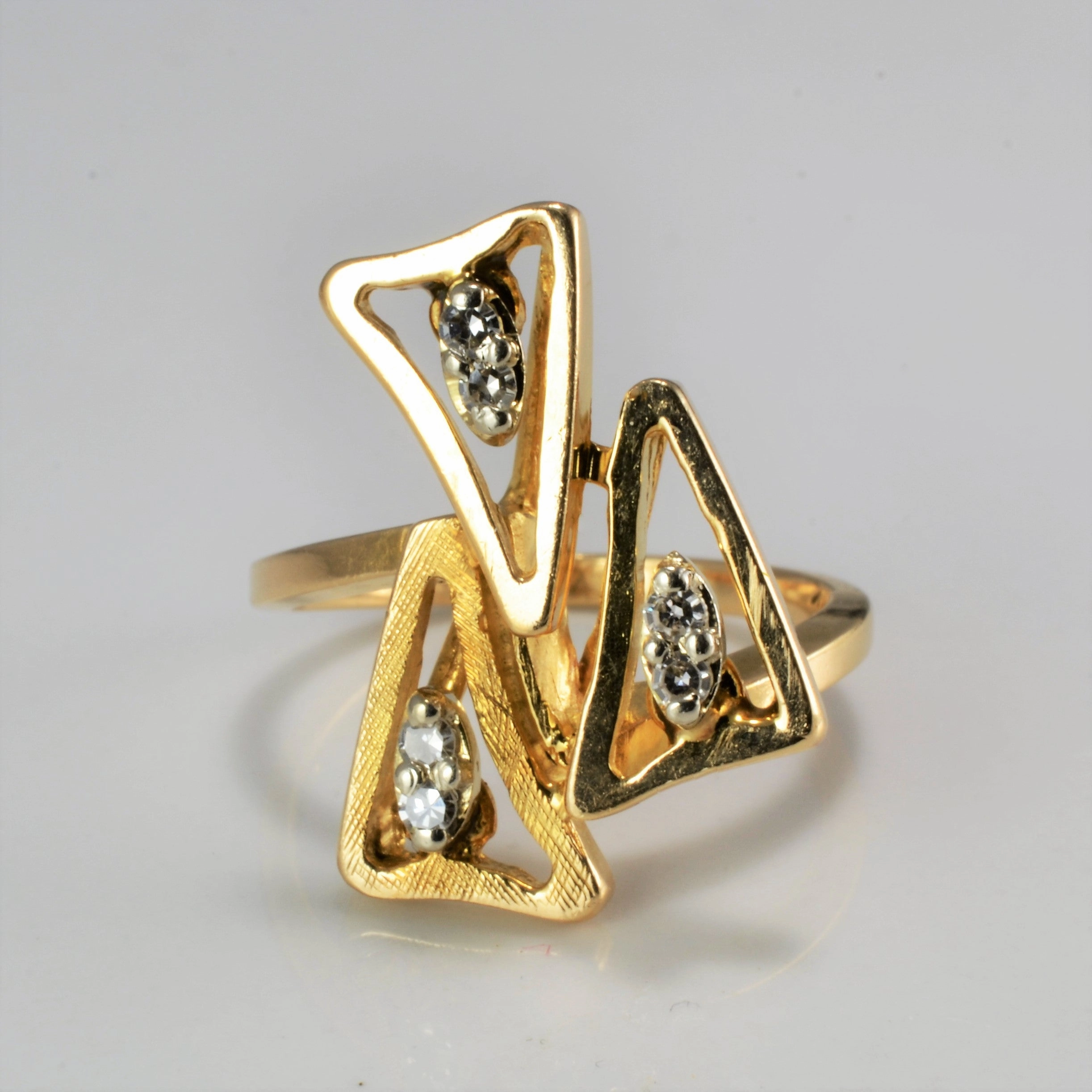 Diamond Geometric Ring | 0.05ctw | SZ 6.25 Glistening Gem Chic Glance