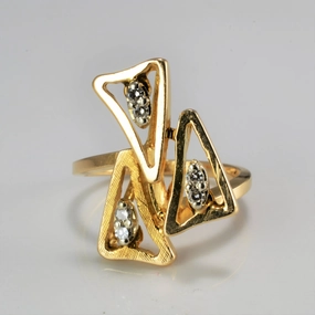 Diamond Geometric Ring | 0.05ctw | SZ 6.25 Glistening Gem Chic Glance