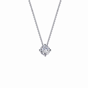 Lafonn 0.85ctw Round Solitaire Necklace Vogue Style