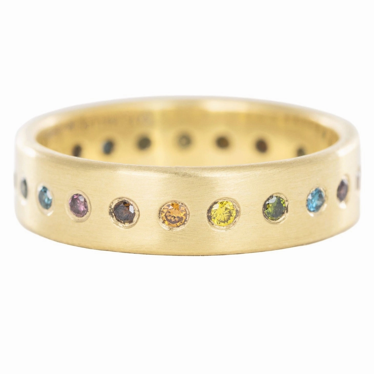 Fresh Form Slice Diamond Band - 18ky Gold   Colored Diamonds