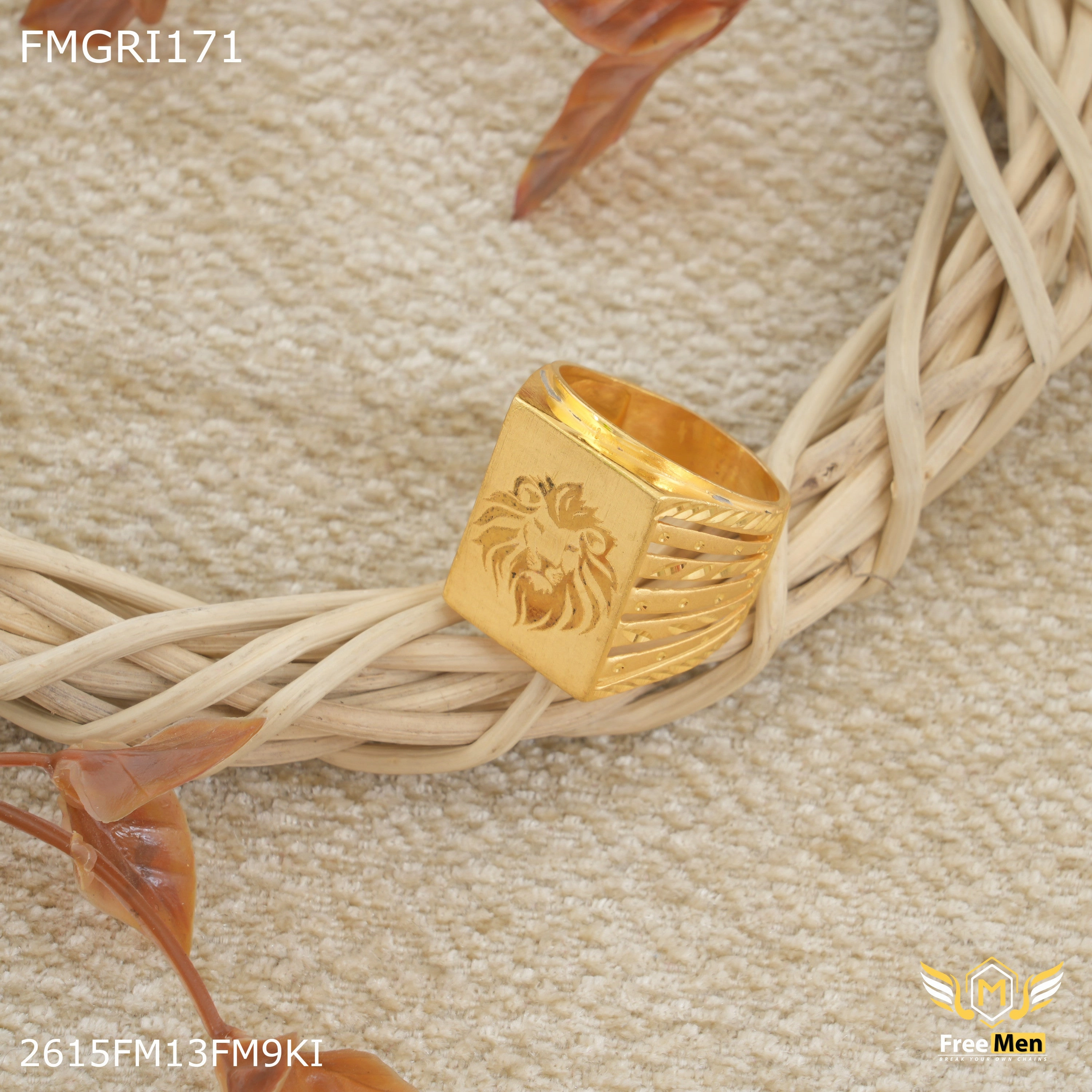 Freeme 1gm Designer Lion Face Gold plated ring for men - FMGRI171 Brilliant Touch