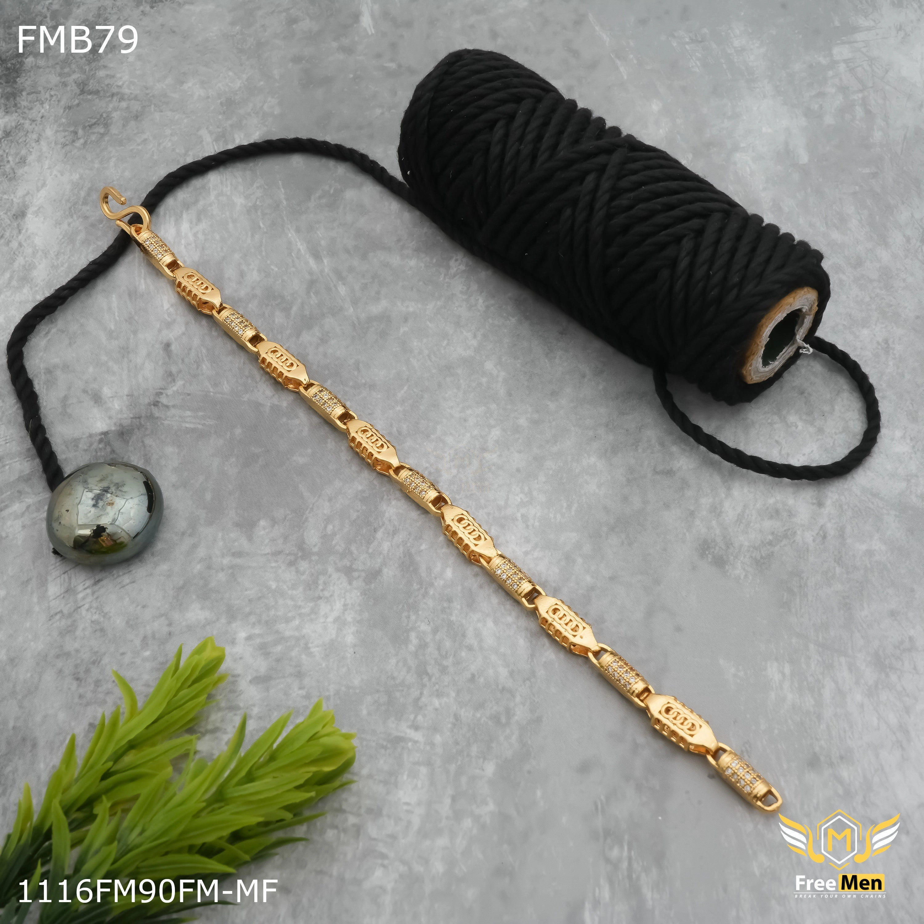 Freemen fore ring ad golden Bracelet for Men - FMB79 Gifting Moment Sparkle Pop