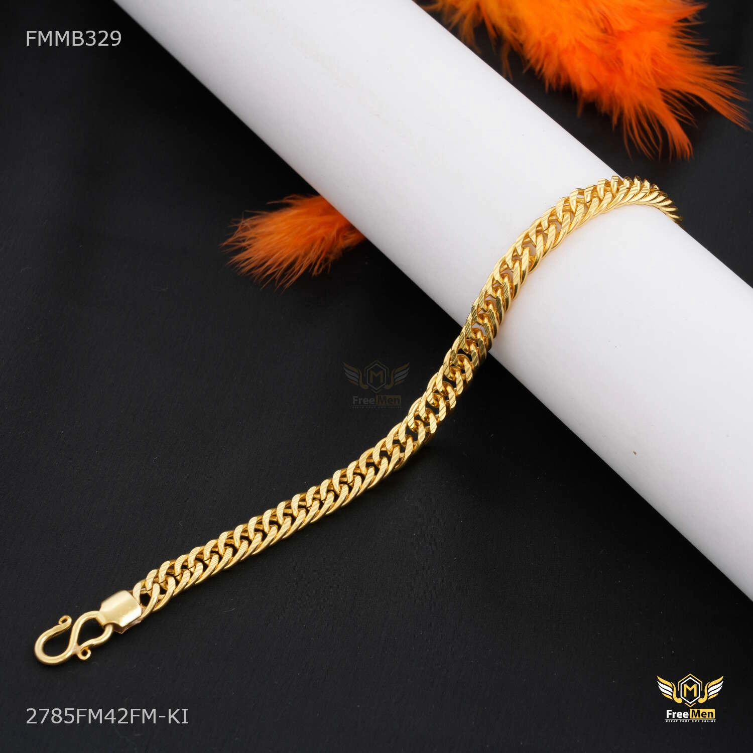 Gifting Ready Ethereal Detail Snake Ring to Ring Bracelet For Men - FMMB329