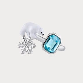 Snowflake Polar Bear Ring Weekend Accent