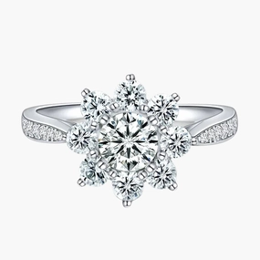 Snowflake Ring in 925 Sterling Silver Fine Article standard size