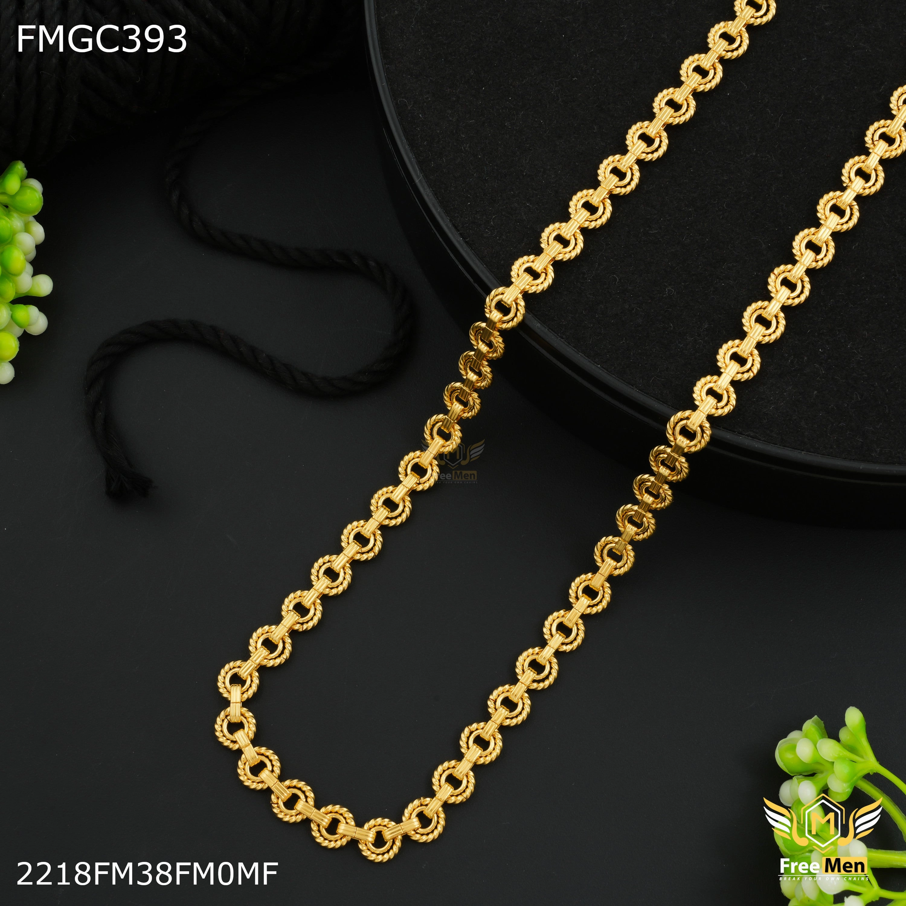 Freemen Dual Round Design gold plated Chain Design - FMGC393 Bright Choice Chic Shape