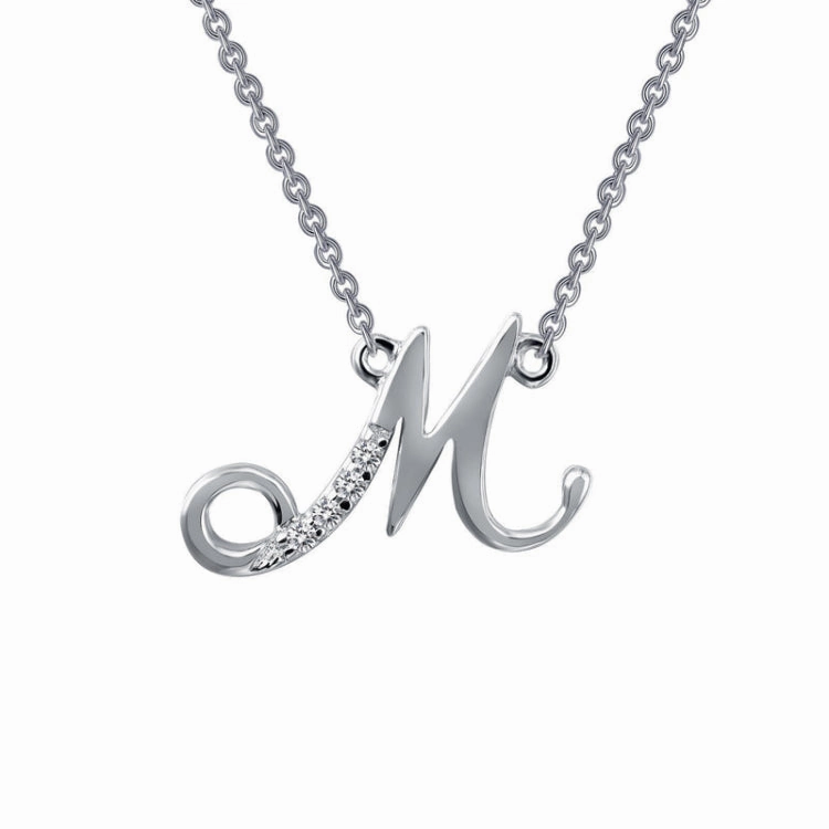 Casual Shine Letter M Pendant Necklace