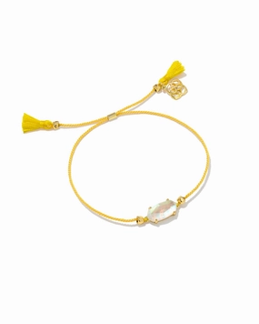 Glamorous touch Kendra Scott Everlyne Cord Friendship Bracelet, Yellow, Dichroic Glass
