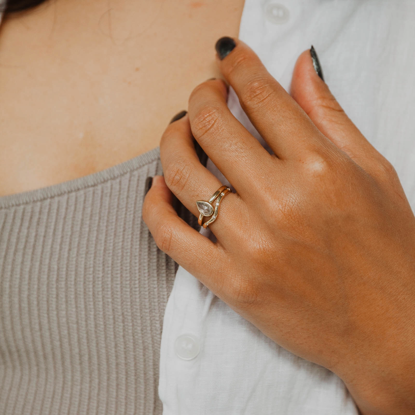 Personal Decoration Sabine Ring - Mined Salt & Pepper Diamond