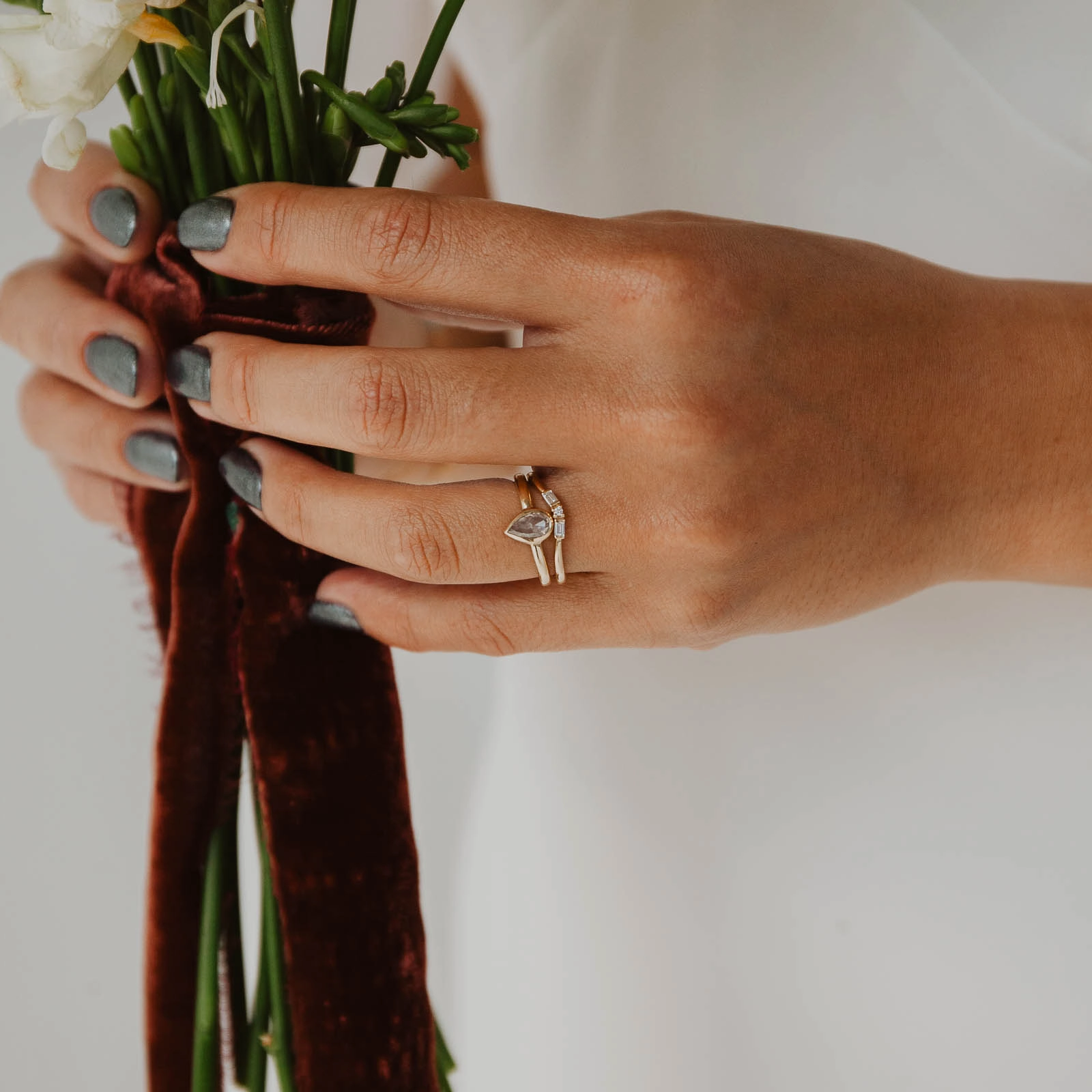 Sparkling Product Traditional Motif Sabine Ring - Mined Salt & Pepper Diamond