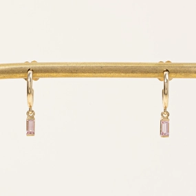100 Ways' Tourmaline Charm Hoop Earrings | 0.24ctw | Minimal Sparkle