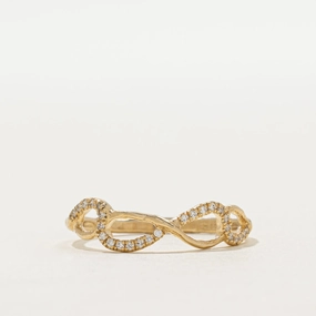 Semi Eternity Diamond Cross Over Ring | SZ 7.5 Urban Favorite