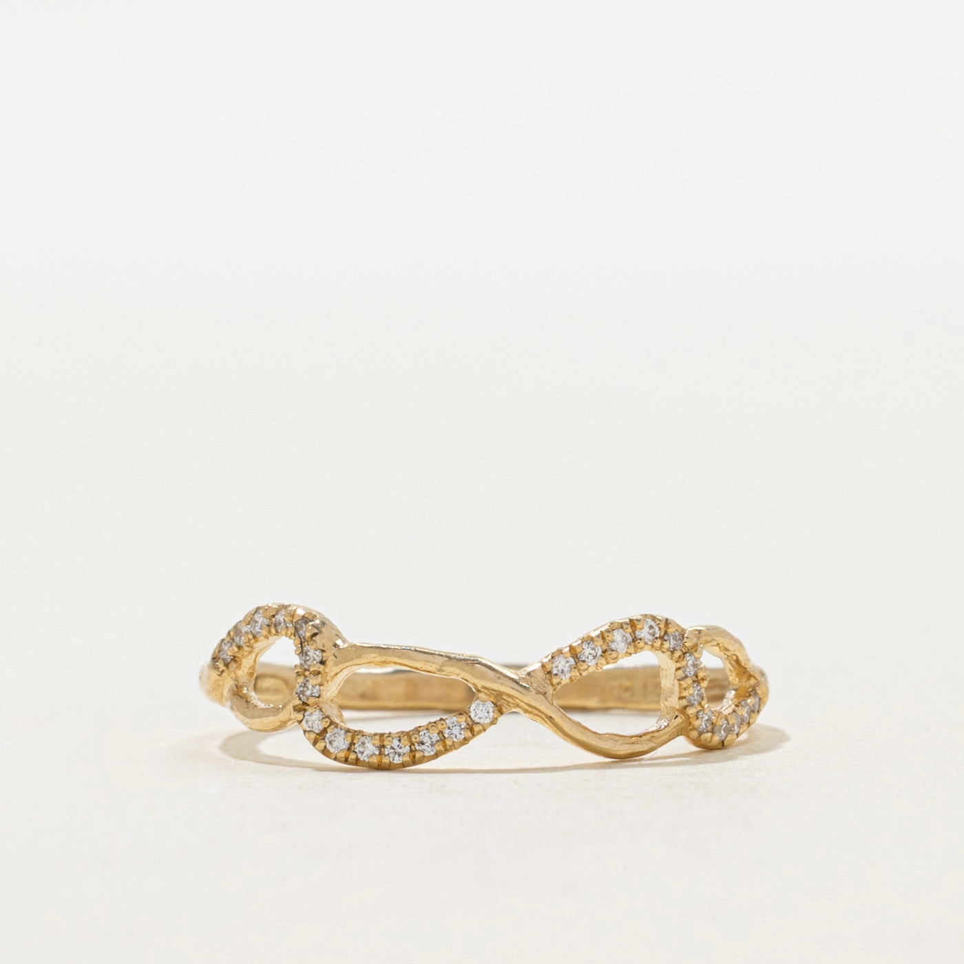 Semi Eternity Diamond Cross Over Ring | SZ 7.5 Urban Favorite