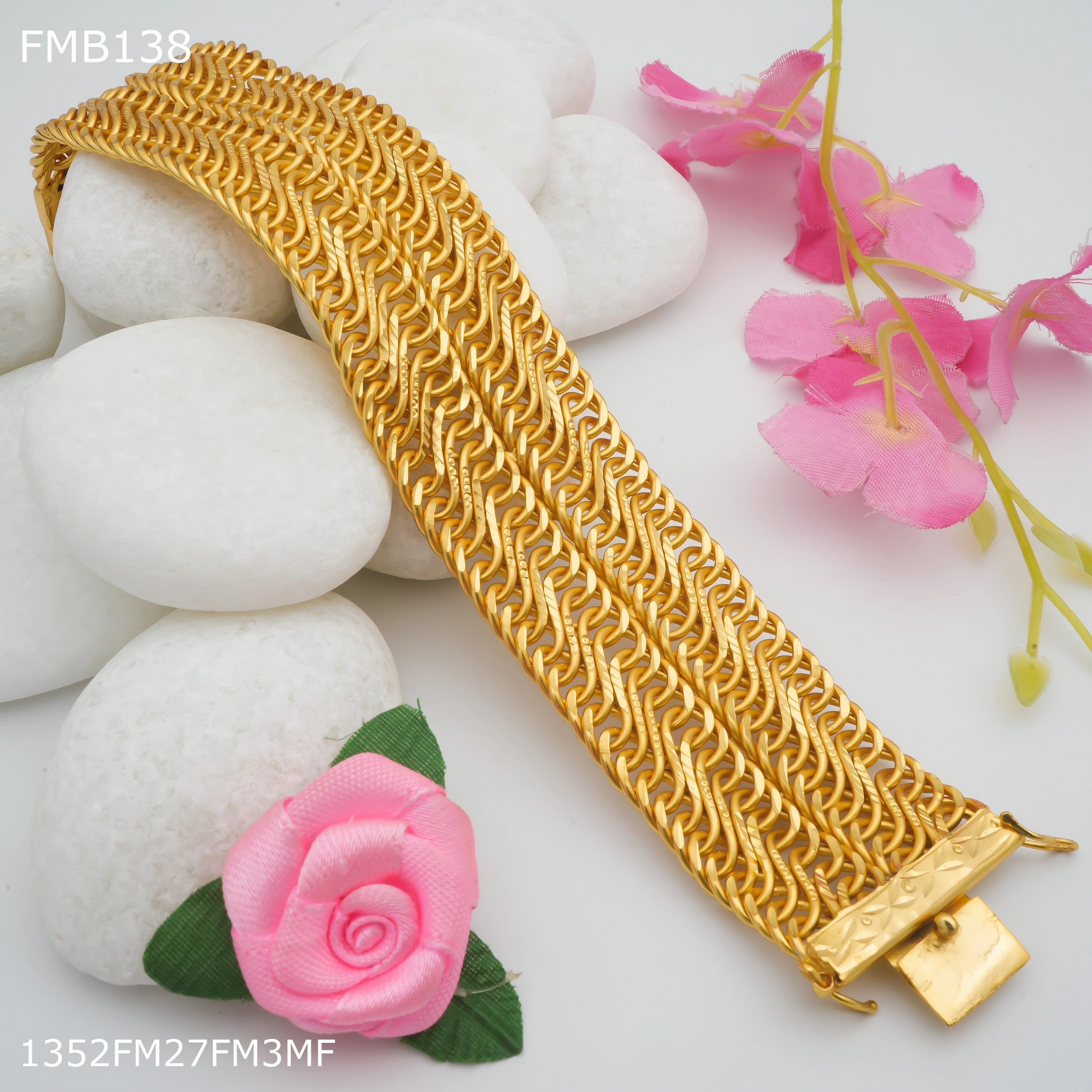 Glam Appeal Trend Style Freemen Dubal line aati golden Bracelet for Men - FMB138