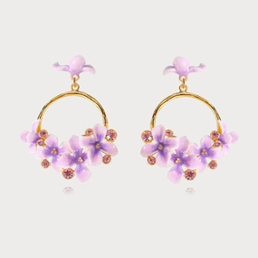 Bright Decoration Early Lilac Flower Earrings