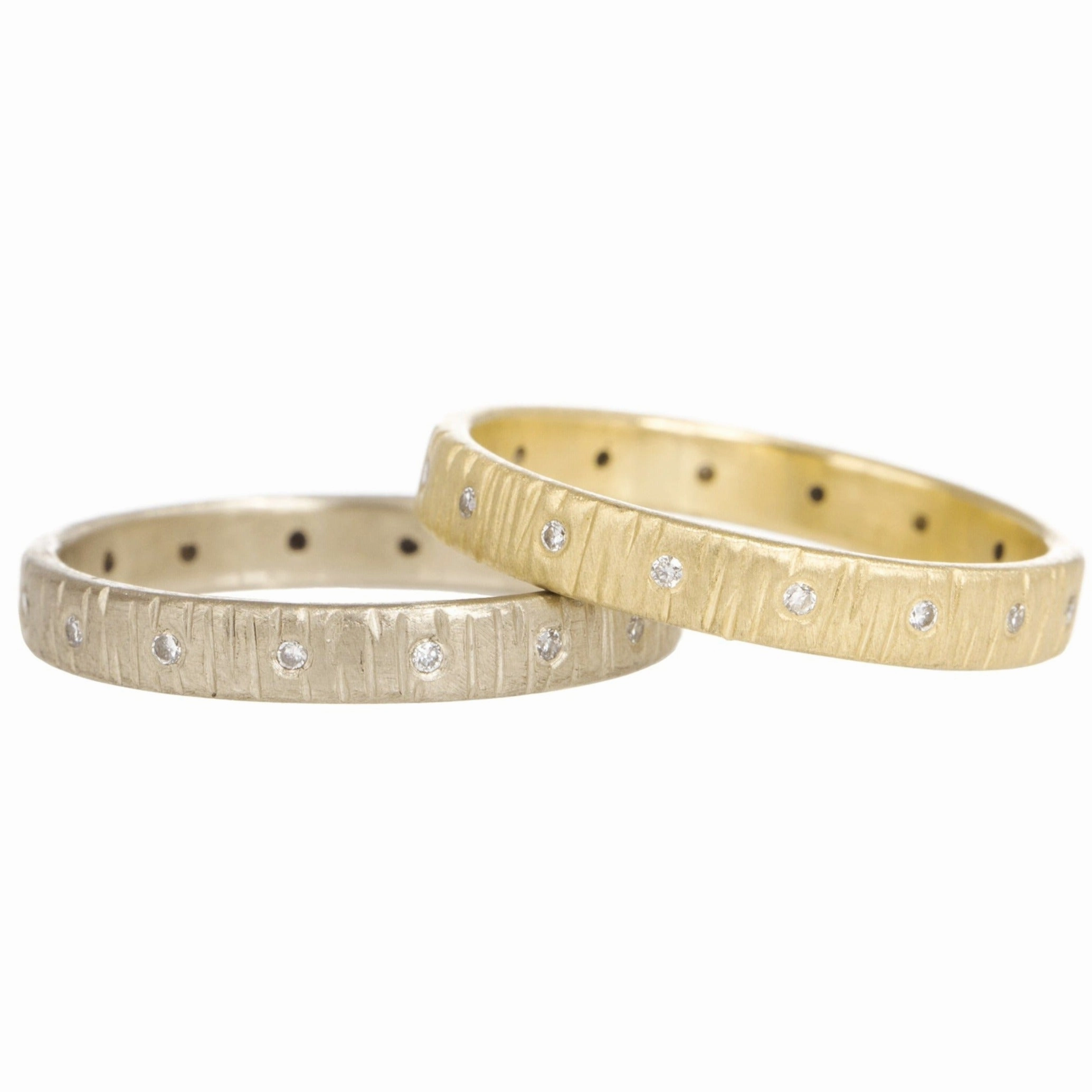 Personal Design Dress Down Aspen Wedding Band - 18ky Gold, 18kpw Gold   VS Diamonds