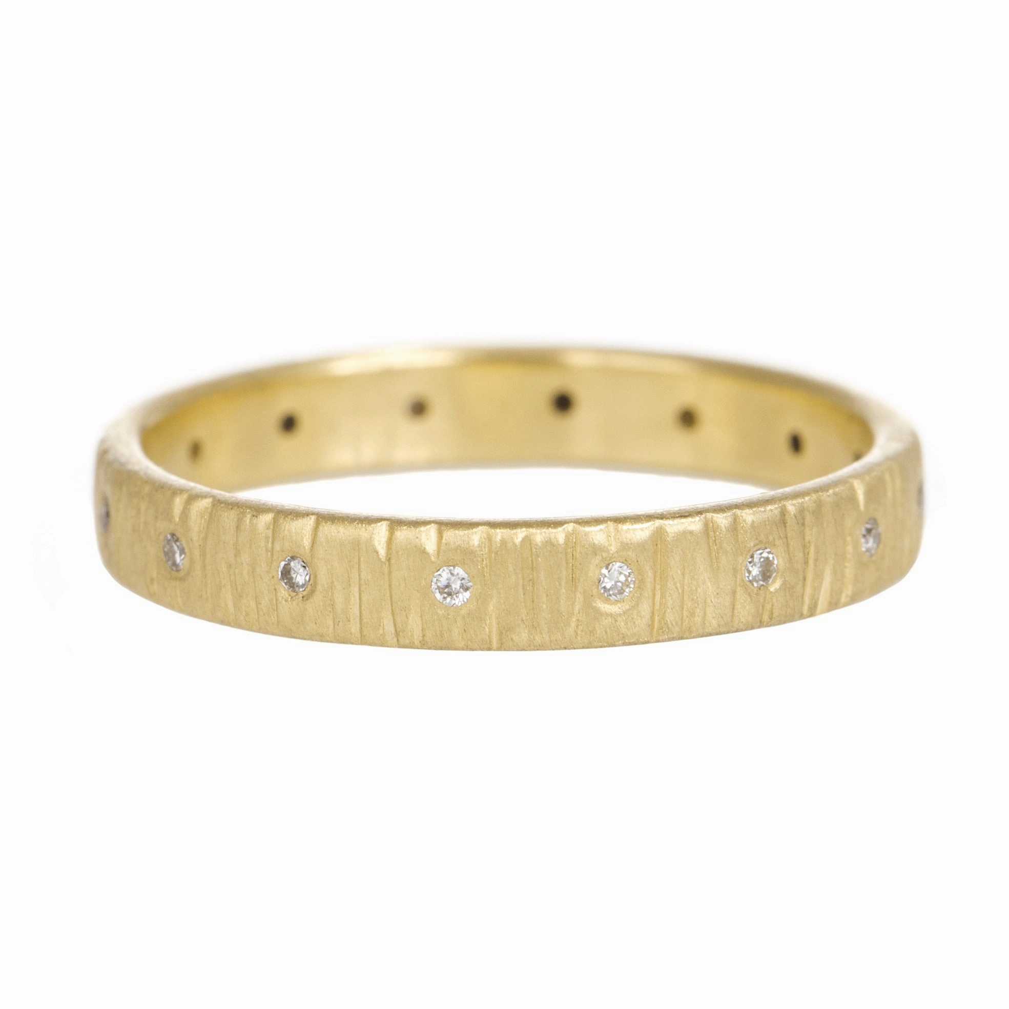 Gift For Couple Aspen Wedding Band - 18ky Gold, 18kpw Gold   VS Diamonds