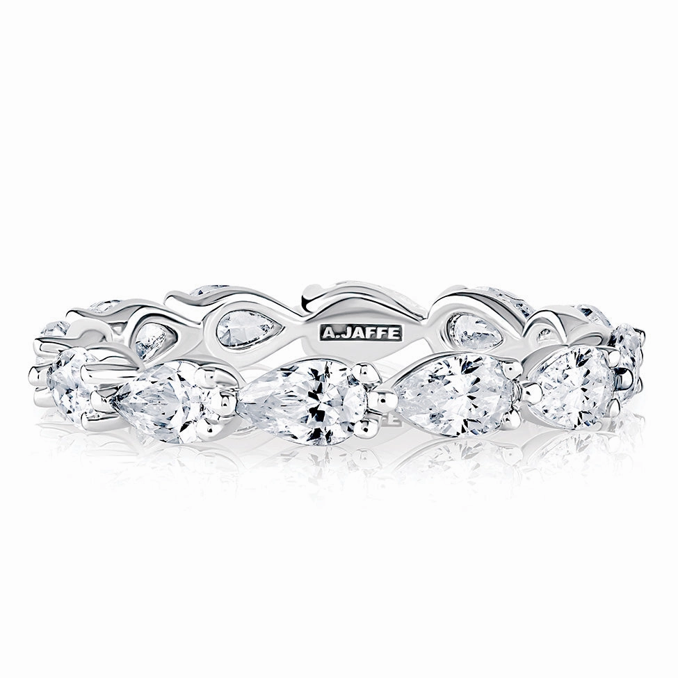 A. Jaffe Pear Diamond Eternity Ring in White Gold Luxury Token