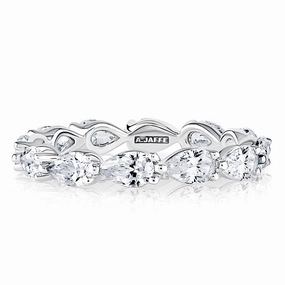 A. Jaffe Pear Diamond Eternity Ring in White Gold Versatile Jewelry