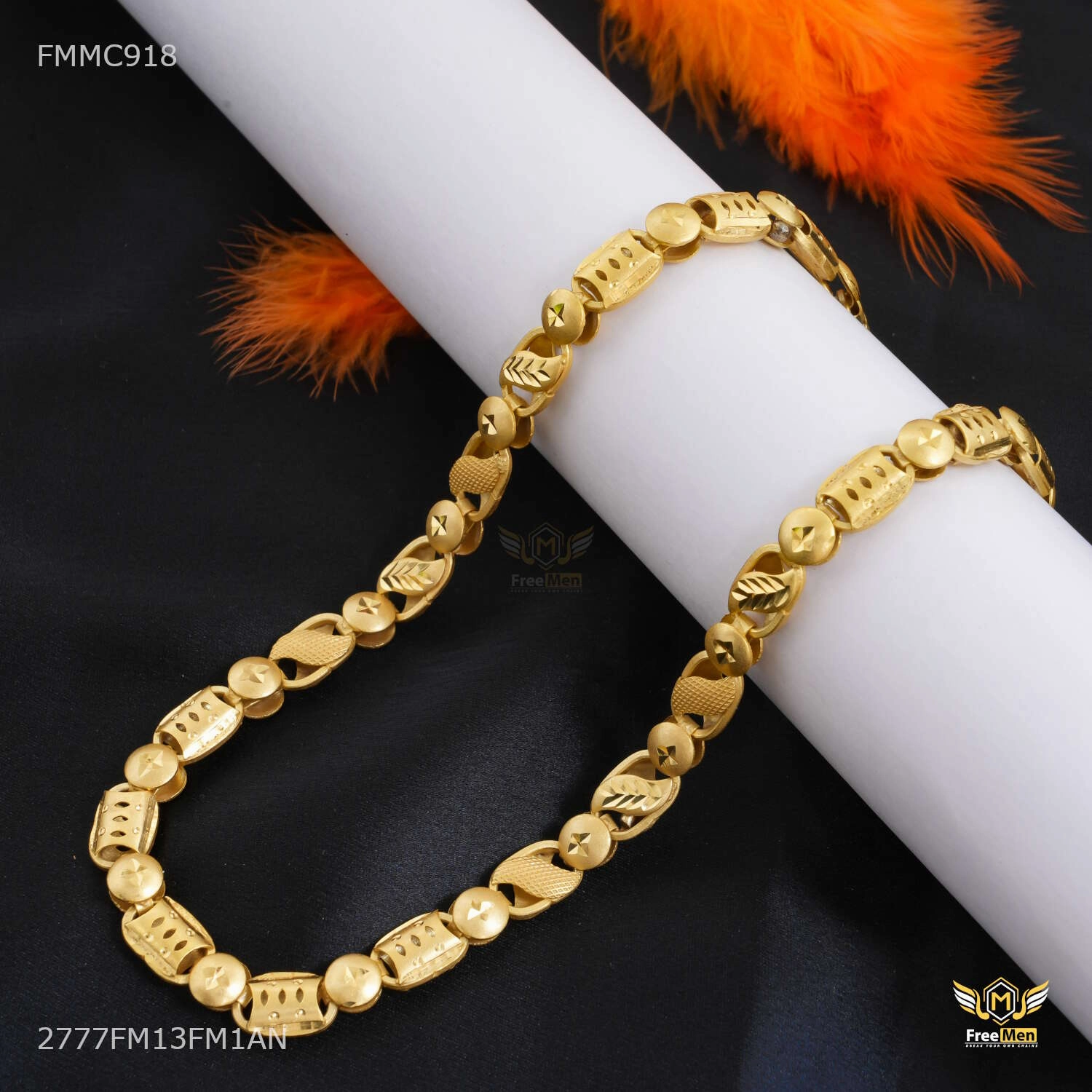 Round with C cut Lotus Chain for Man - FMMC918 Fashionable Sparkle