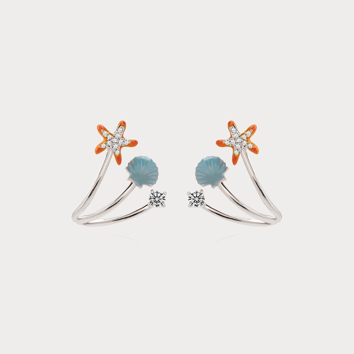 Contemporary Must-Have Lightweight Essential Starfish Shell Earrings