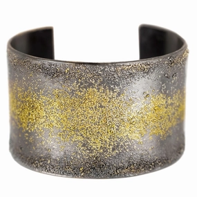 Starry Night Cuff - 22k Gold Fused with Oxidized Silver Layering Game