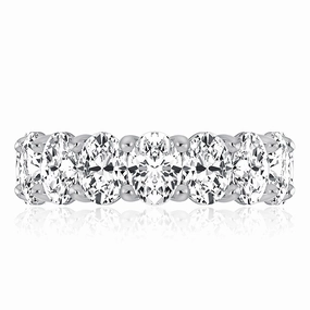 Elegant Bauble Traditional Jewelry A. Jaffe Oval Diamond Eternity Ring in White Gold