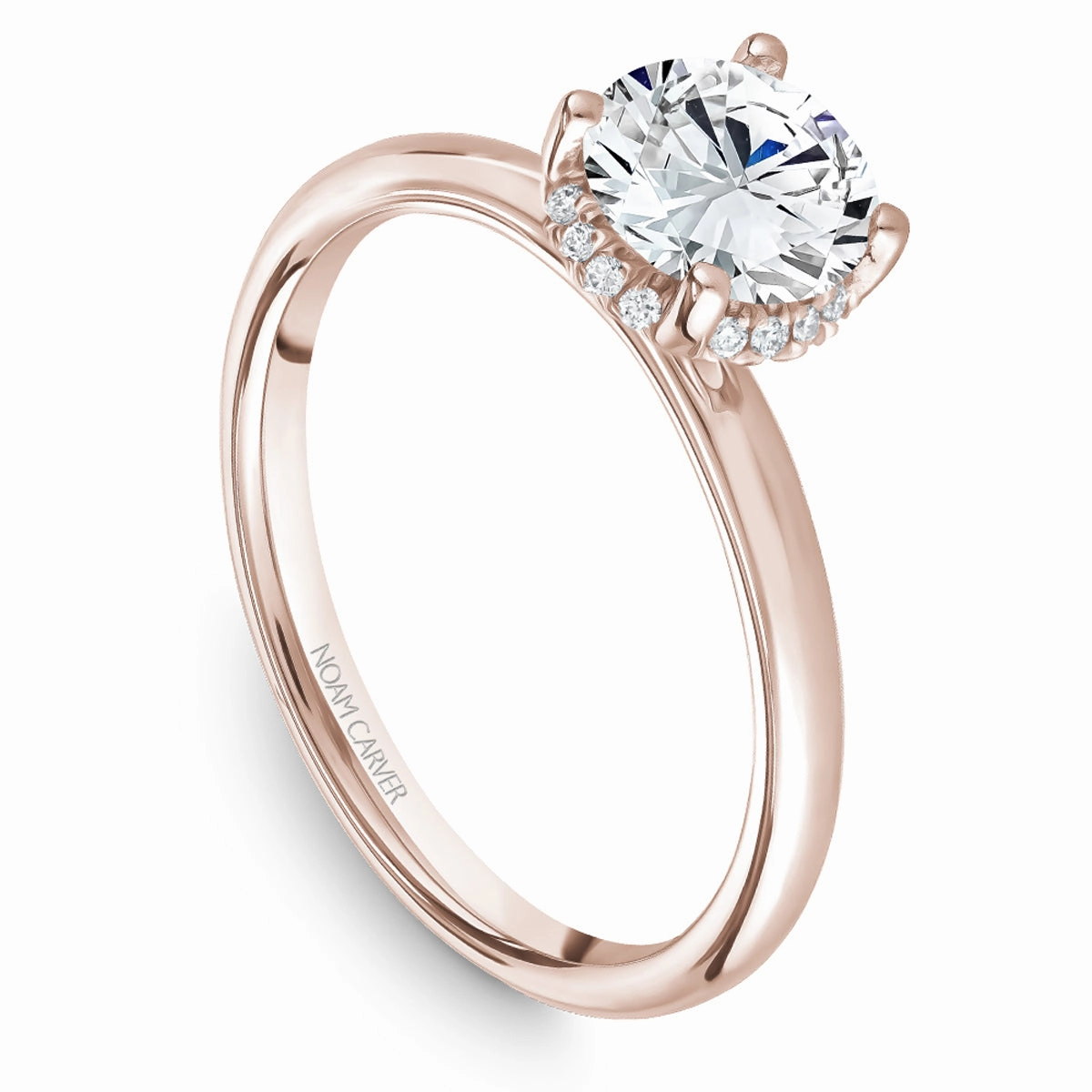 All Time Shared Experience Noam Carver Hidden Halo Engagement Ring Setting in Rose Gold