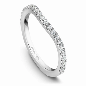 Urban Chic Couple Present Noam Carver Contour Diamond Wedding Band in White Gold