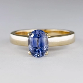 '100 Ways' Oval Sapphire and Diamond Ring | 2.02ct, 0.05ctw | SZ 7 | Boho Style Precious Gifts