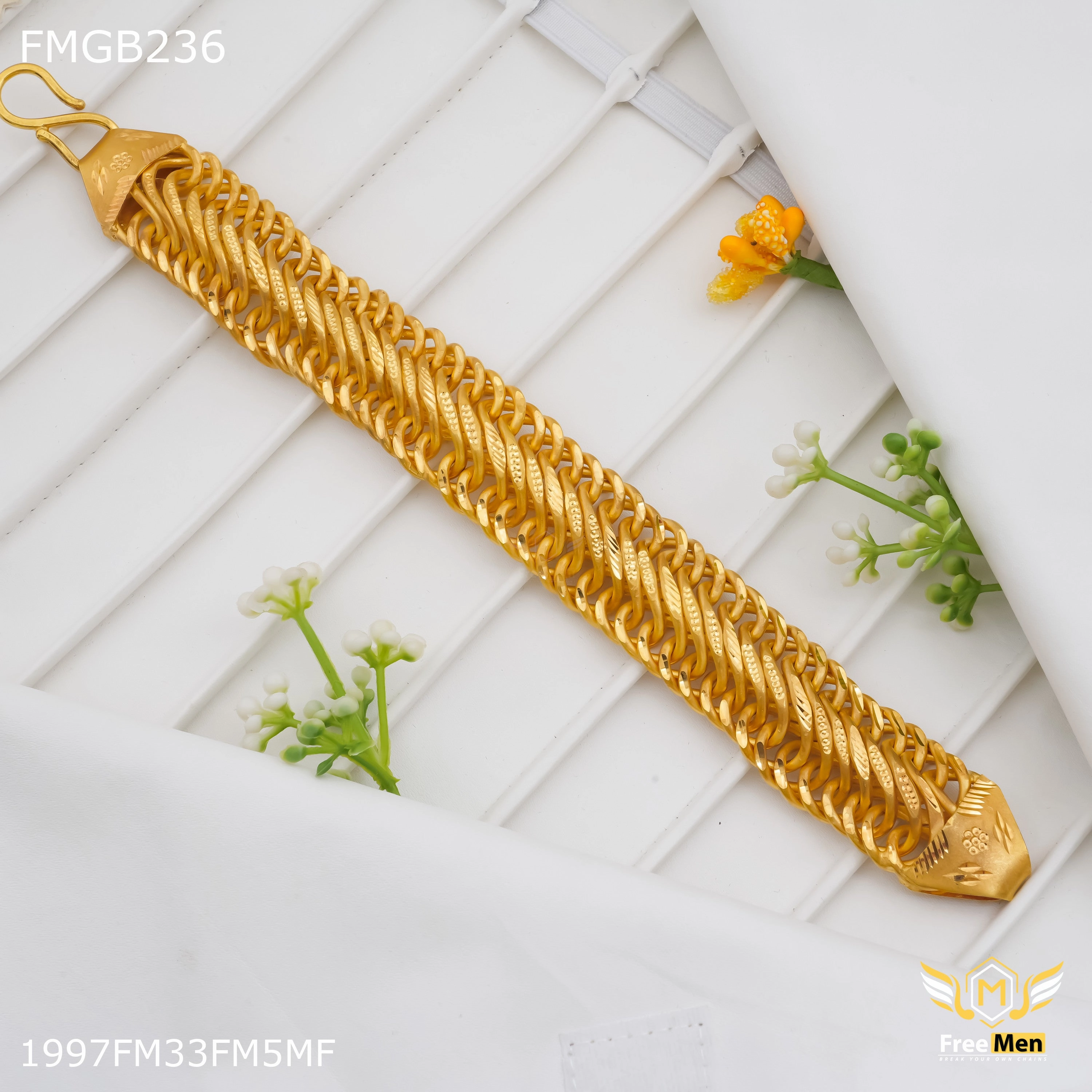 Classic Glimmer Freemen Broad Atta Bracelet for Men - FMGB236