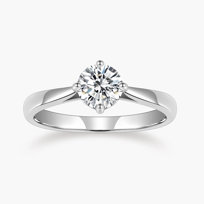 Trendy Symbol Round Cut Zirconia Solitaire Ring