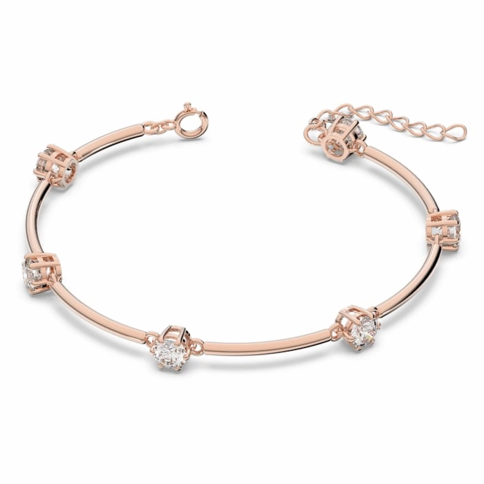 Stylish Pop Swarovski Constella bracelet, Round cut, White, Rose gold-tone plated