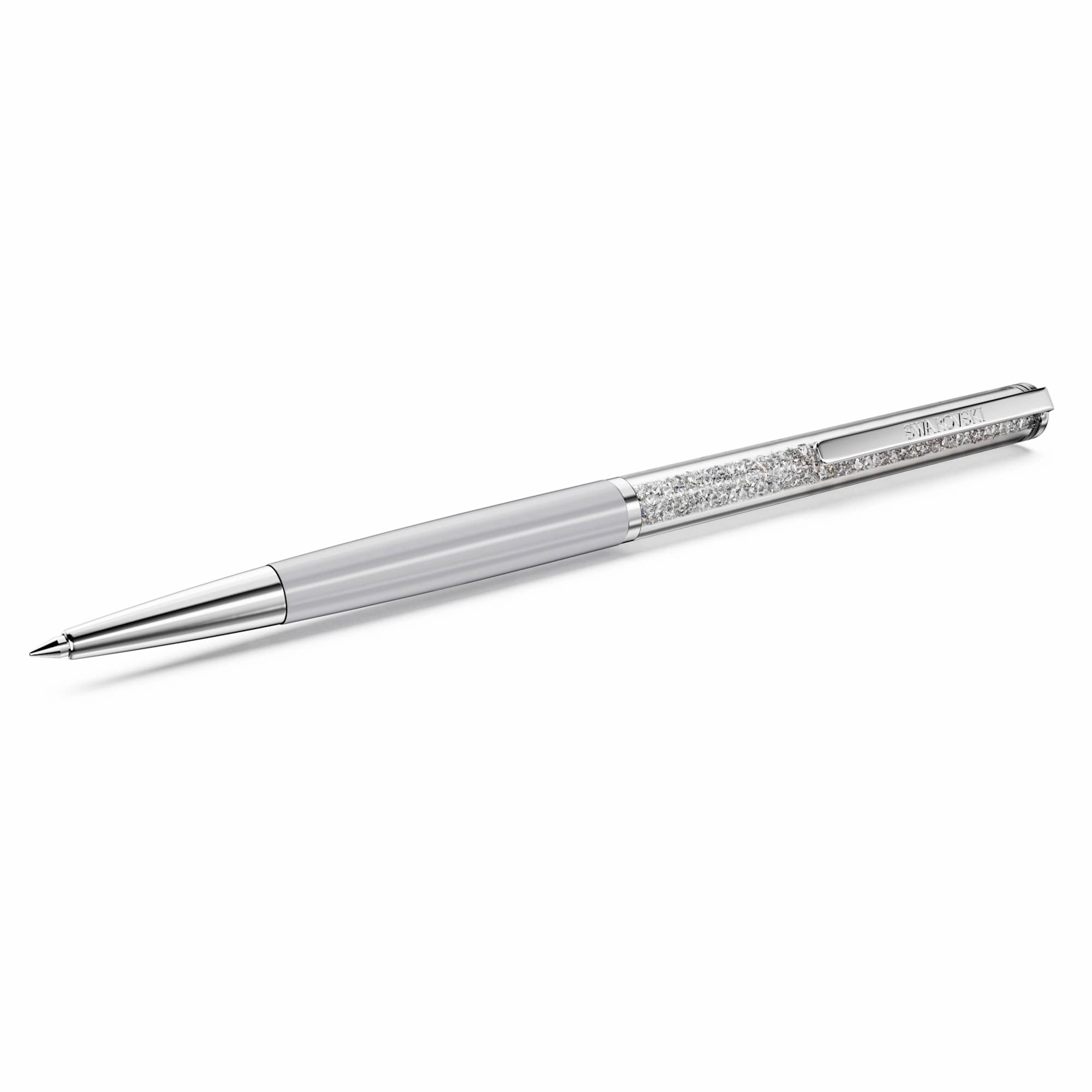 Swarovski Crystalline Silk Ballpoint Pen, Silver/White Bold Accent Highlight Feature